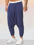 Cotton Linen Solid Color Harem Pants Pants coofandystore