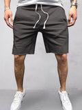 Casual Cotton Elastic Waist Shorts Shorts coofandystore Dark Grey S