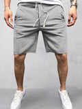 Casual Cotton Elastic Waist Shorts Shorts coofandystore Light Grey S