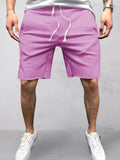 Casual Cotton Elastic Waist Shorts Shorts coofandystore Purple S