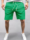 Casual Cotton Elastic Waist Shorts Shorts coofandystore Green S