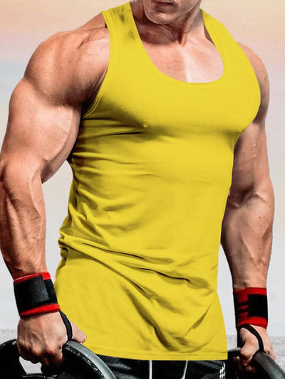 Casual Gym Sports Tank Top Tank Tops coofandystore Yellow M 