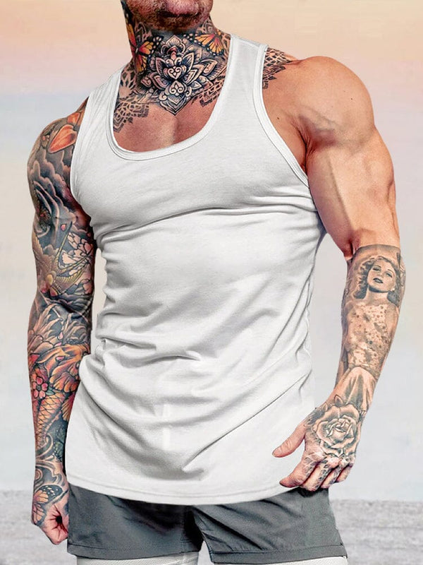 Gym Workout Tank Top Tank Tops coofandystore White M