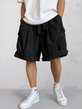 Stylish Loose Fit Cargo Shorts Shorts coofandy Black S