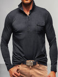 Lightweight Solid Polo Shirt Polos coofandystore Black S
