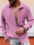Classic Fit Textured Shirt Shirts coofandystore Lavender M