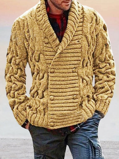 Stylish Double-breasted Sweater Coat Cardigans coofandystore Khaki S 