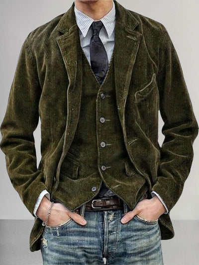 Vintage Corduroy Blazer Jacket Jackets coofandy 