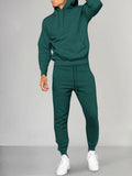 Casual Athleisure Hoodie Set Sports Set coofandy Army Green S