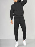 Casual Athleisure Hoodie Set Sports Set coofandy Black S