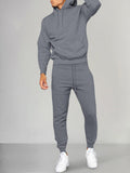 Casual Athleisure Hoodie Set Sports Set coofandy Dark Grey S