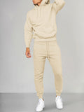 Casual Athleisure Hoodie Set Sports Set coofandy Light Khaki S