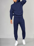 Casual Athleisure Hoodie Set Sports Set coofandy Navy Blue S