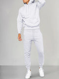 Casual Athleisure Hoodie Set Sports Set coofandy White S
