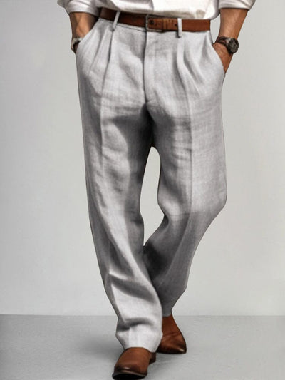 Premium Cotton Linen Relax Pants Pants coofandy Light Grey S 