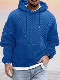 Textural Loose Fit Hoodie Hoodies coofandy Blue S