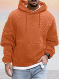 Textural Loose Fit Hoodie Hoodies coofandy Orange S