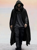 Stylish Hooded Cloak Cardigan Cape coofandy Black S