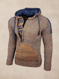 Stylish Splicing Knit Pullover Hoodie Sweater coofandy