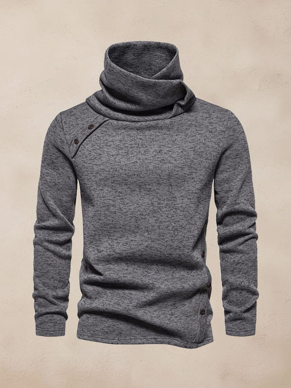 Stylish Turtleneck Pullover Top Sweater coofandy Dark Grey S 