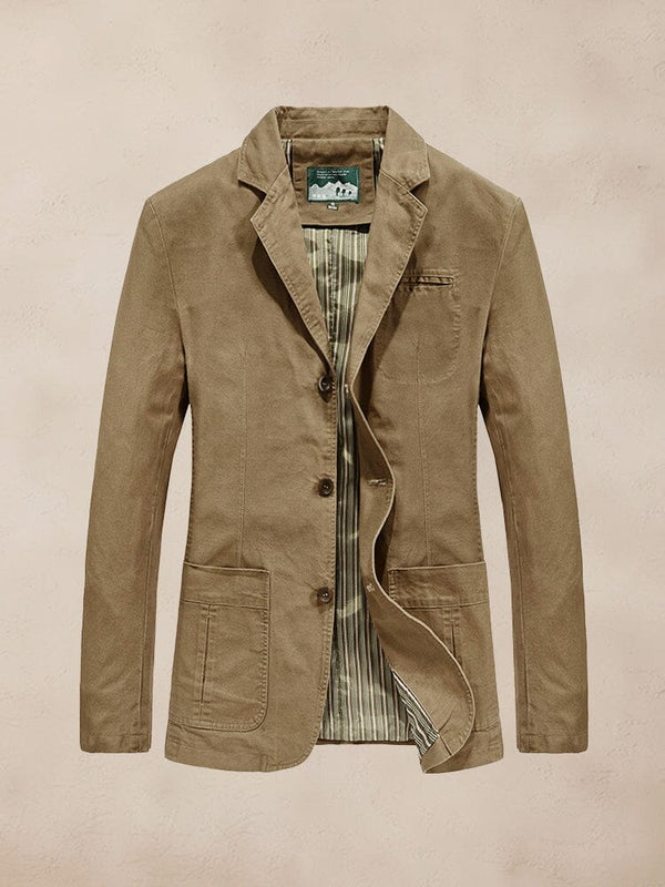 Performance 100% Cotton Suit Jacket Jackets coofandy Khaki M