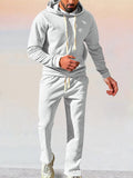 Stylish Athleisure Waffle Hoodie Set Sports Set coofandy White M