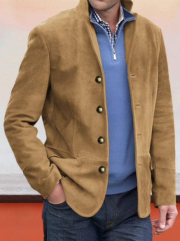 Casual Comfy Suede Jacket Jackets coofandy Brown S