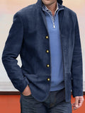 Casual Comfy Suede Jacket Jackets coofandy Dark Blue S