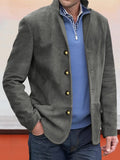 Casual Comfy Suede Jacket Jackets coofandy Grey S