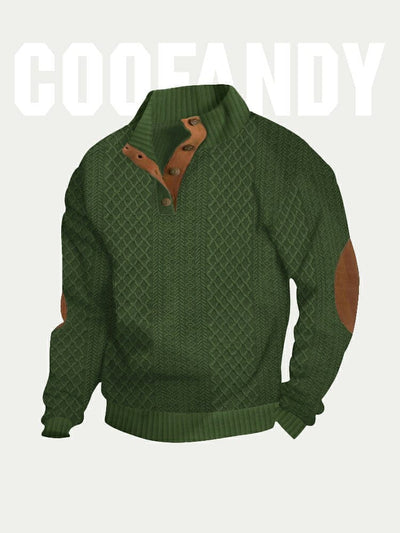 Textural Stand Collar Sweatshirt Sweatshirts coofandystore Army Green S 