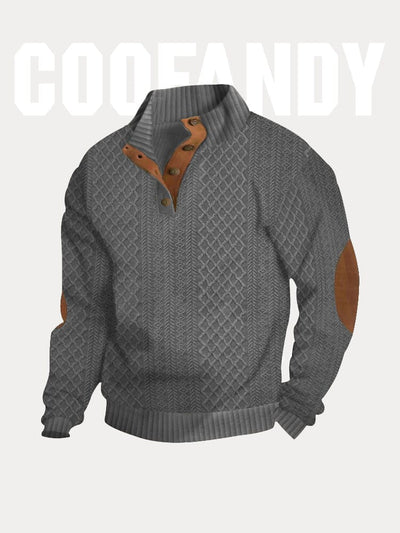Textural Stand Collar Sweatshirt Sweatshirts coofandystore Dark Grey S 