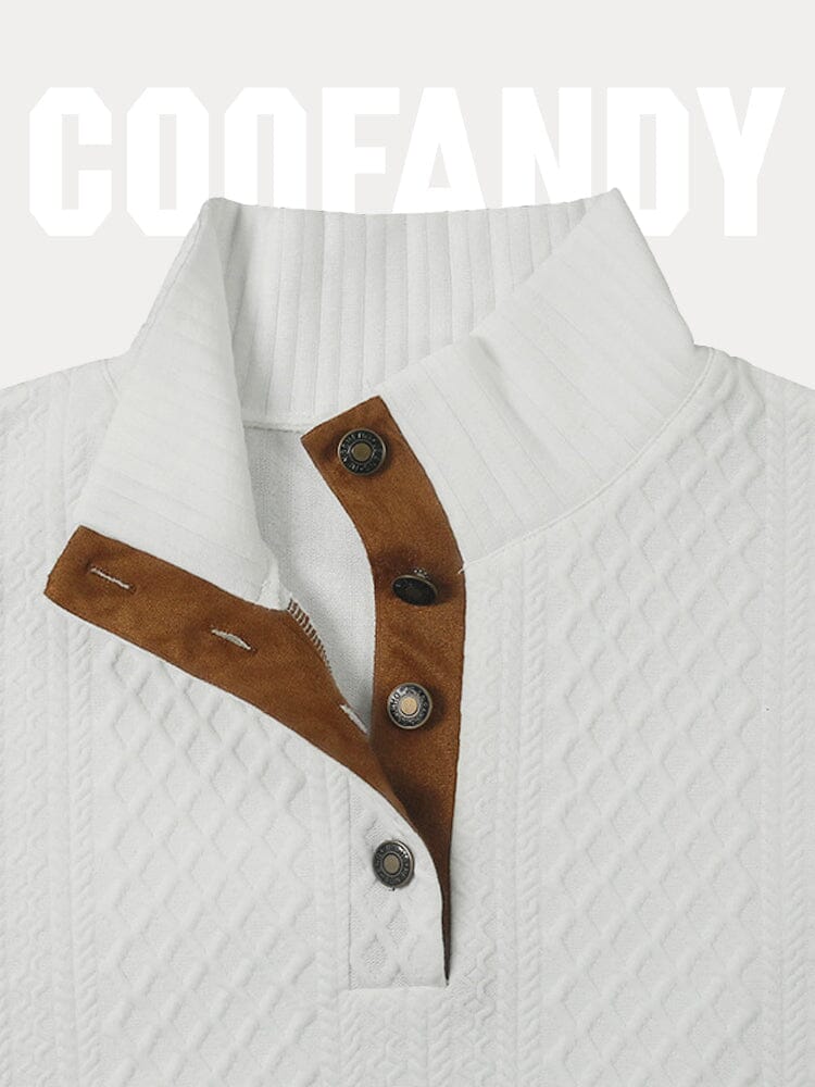 Textural Stand Collar Sweatshirt Sweatshirts coofandystore 