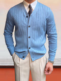 Elegant V-Neck Knit Cardigan Cardigans coofandy Sky Blue S