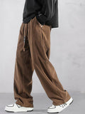 Casual Straight-Leg Corduroy Pants Pants coofandystore