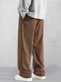 Casual Straight-Leg Corduroy Pants Pants coofandystore