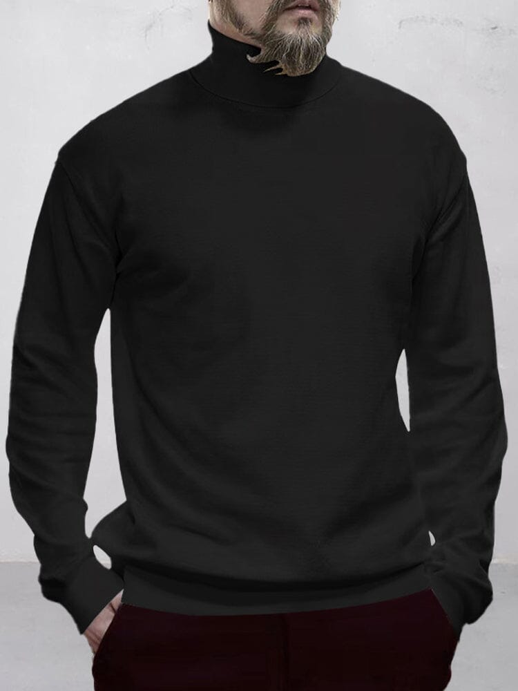 Classic Turtleneck Pullover Undershirt Shirts coofandy Black M 