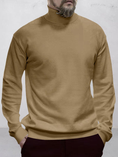 Classic Turtleneck Pullover Undershirt Shirts coofandy Khaki M 