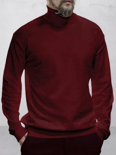Classic Turtleneck Pullover Undershirt Shirts coofandy Wine Red M 