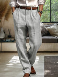 Soft Straight-Leg Cotton Linen Pants Pants coofandy Light Grey S