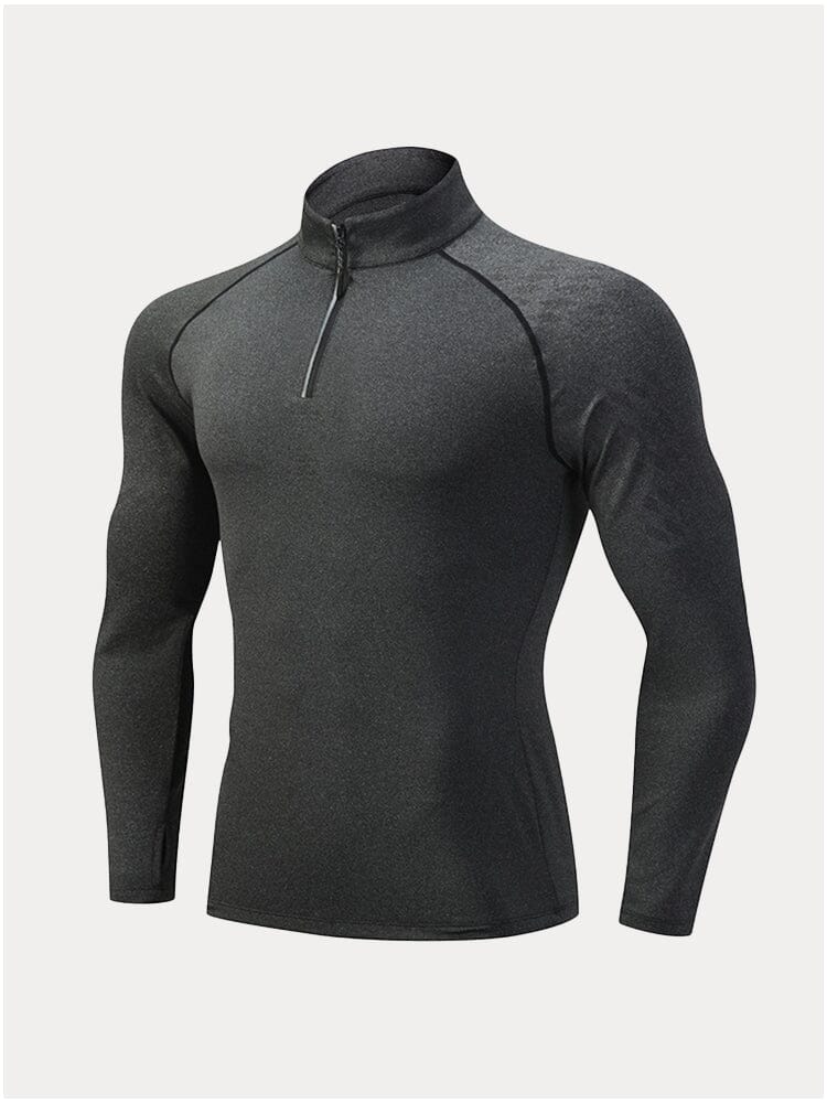 Slim Stretchy Quick-Dry Workout T-Shirt T-Shirt coofandy Dark Grey S 