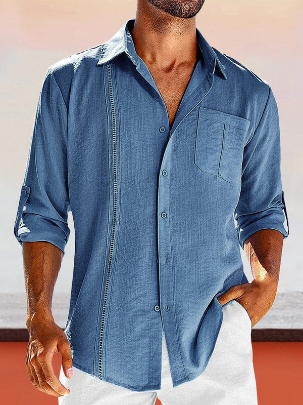 Casual Simple Shirt with Pocket Shirts coofandy Denim Blue S