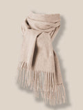 Comfy Tassel Faux Pashmina Scarf Scarf coofandy Khaki F