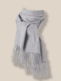 Comfy Tassel Faux Pashmina Scarf Scarf coofandy Light Grey F
