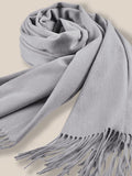 Comfy Tassel Faux Pashmina Scarf Scarf coofandy