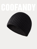 Classic Solid Knit Beanie Accessories coofandystore Black