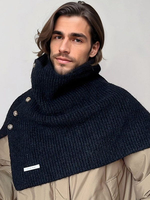 Stylish Knit Button Shawl Scarf Scarf coofandy