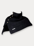 Stylish Knit Button Shawl Scarf Scarf coofandy Black F (51*53cm)