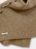 Stylish Knit Button Shawl Scarf Scarf coofandy