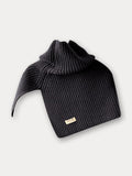 Simple Knit Pullover Shawl Scarf Scarf coofandy Black F (51*53cm)