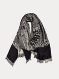 Stylish Tassel Paisley Scarf Scarf coofandy Black F (195*65 cm)